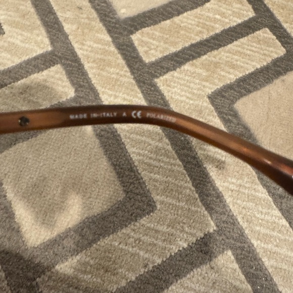 AUTHENTIC CHANEL Brown Leather and Gold Chain 4219-Q Polarized Pilot Sunglasses - Picture 7 of 10